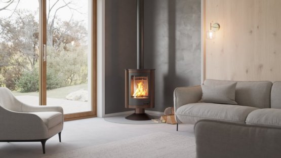HS FLAMINGO Krbová kamna MASTERFLAMME ® Piccolo II, hnědá - sametová