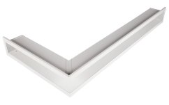 Krbová mřížka OTEVŘENÁ rohová levá 60x40x6 cm, bílá