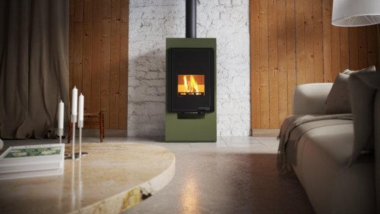 HS FLAMINGO Krbová kamna FLAMINGO DELUXE ® SINGA, olivová