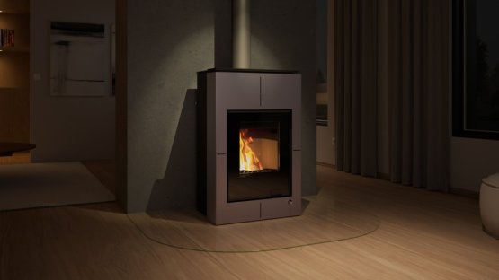 HS FLAMINGO Krbová kamna AQUAFLAM VARIO ® SAPORO 11kW šedá (teplovzdušná verze)