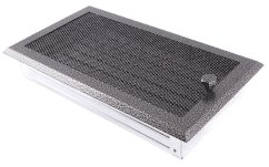 Krbová mřížka 16x32 cm, staré stříbro s žaluzií