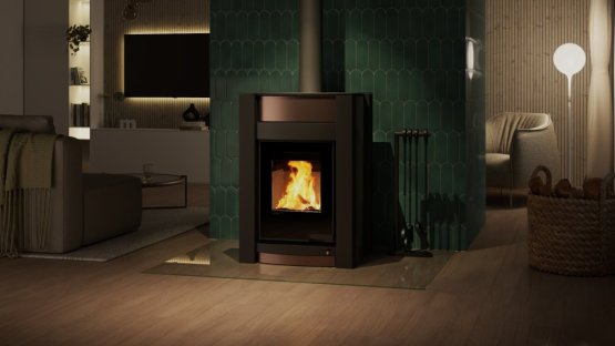 HS FLAMINGO Krbová kamna AQUAFLAM VARIO ® KALMAR 11/7kW hnědá - sametová, elektronická regulace