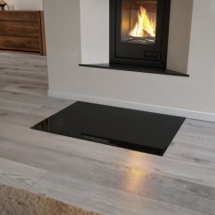 Sklo pod kamna - FLAMINGO Obdelník 700x1000 mm, černé, fazeta / 6 mm