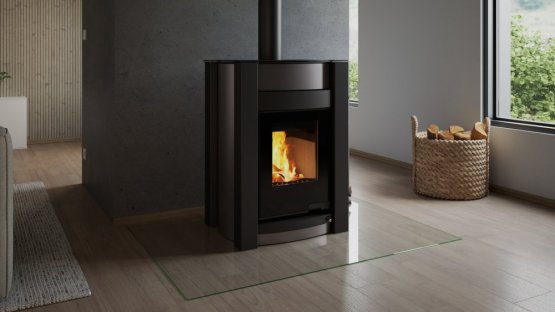 HS FLAMINGO Krbová kamna AQUAFLAM VARIO ® KALMAR 11kW šedá (teplovzdušná verze)