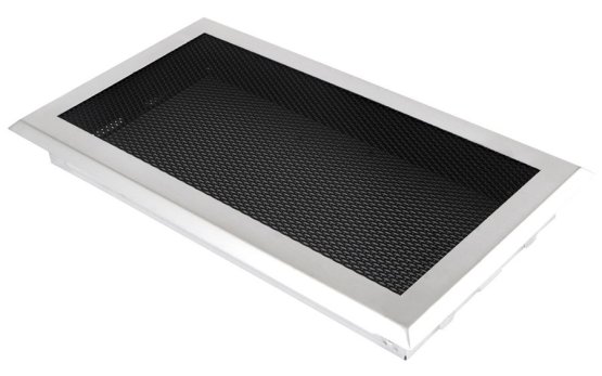 Krbová mřížka 16x32 cm, broušený chrom