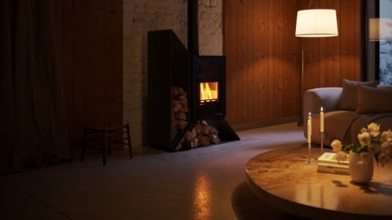 HS FLAMINGO Krbová kamna FLAMINGO DELUXE ® KAMPA levá, olivová