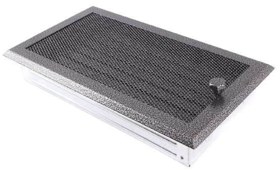 Krbová mřížka 16x32 cm, staré stříbro s žaluzií