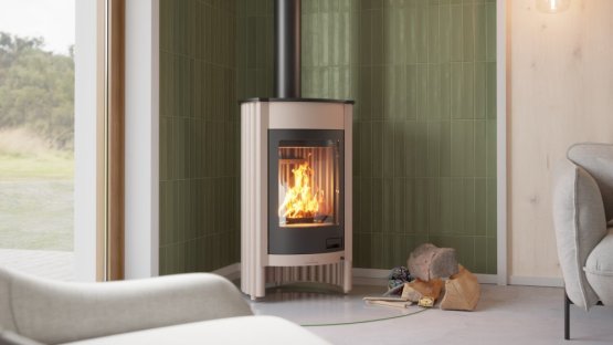 HS FLAMINGO Krbová kamna MASTERFLAMME ® Medie I, krémová