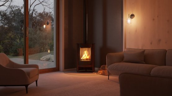 HS FLAMINGO Krbová kamna MASTERFLAMME ® Piccolo I, hnědá - sametová