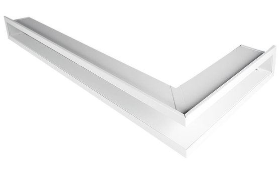 Krbová mřížka OTEVŘENÁ rohová pravá 60x40x6 cm, bílá