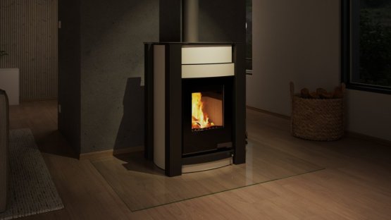 HS FLAMINGO Krbová kamna AQUAFLAM VARIO ® KALMAR 11/5kW krémová