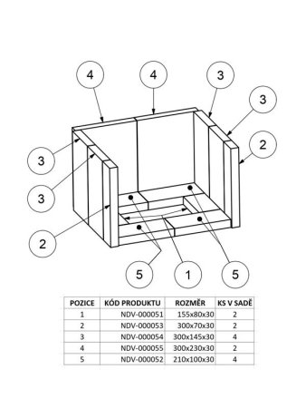 NDV-000170 - K01 - Sada šamotů pro kamna Aquaflam Vario
