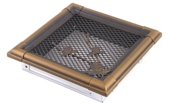 Krbová mřížka 16x16 cm, RETRO zlatá patina
