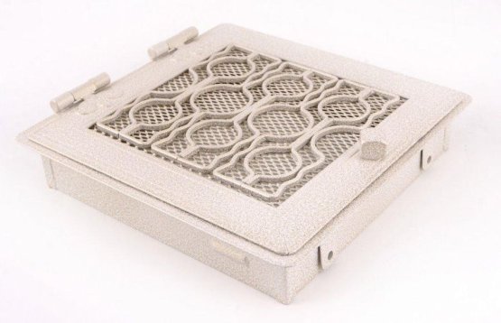 Krbová mřížka STYLOVÁ 21x21 cm, bílá - antik