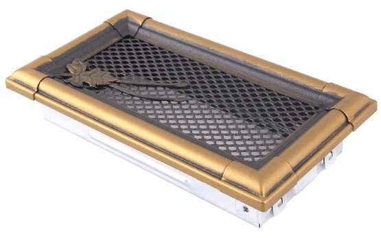 Krbová mřížka 10x20 cm, RETRO zlatá patina