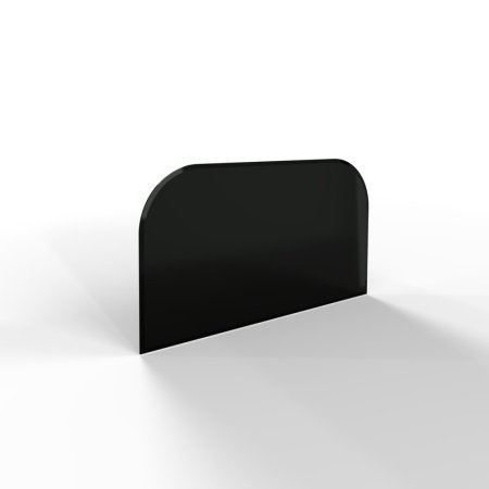 Sklo pod kamna - FLAMINGO Oblouk 1000x550 mm, černé, fazeta / 2xR200 / 6 mm