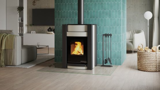 HS FLAMINGO Krbová kamna AQUAFLAM VARIO ® KALMAR 11/5kW krémová