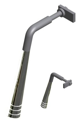 NDV-000049 - FL09K01 - Klička pro kamna Flamingo (Vega, Meland, Stavanger, Espo I,III) černá; včetně chromové rukojeti