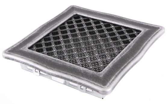 Krbová mřížka 16x16 cm, DECO stříbrná patina