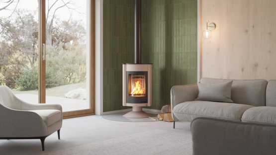 HS FLAMINGO Krbová kamna MASTERFLAMME ® Medie II, krémová