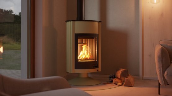 HS FLAMINGO Krbová kamna MASTERFLAMME ® Grande II, olivová