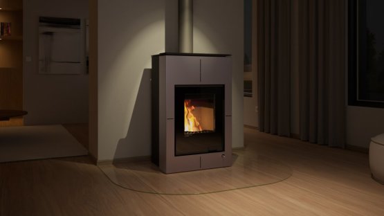 HS FLAMINGO Krbová kamna AQUAFLAM VARIO ® SAPORO 11kW šedá (teplovzdušná verze)