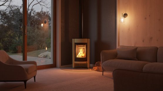 HS FLAMINGO Krbová kamna MASTERFLAMME ® Medie I, olivová