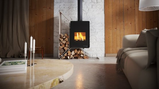 HS FLAMINGO Krbová kamna FLAMINGO DELUXE ® KAMPA levá, krémová