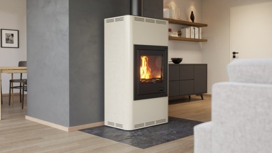 HS FLAMINGO Krbová kamna AQUAFLAM ® 17 s výměníkem - krémová, základní regulace