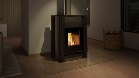 HS FLAMINGO Krbová kamna AQUAFLAM VARIO ® KALMAR 11kW šedá (teplovzdušná verze)