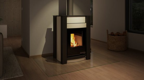 HS FLAMINGO Krbová kamna AQUAFLAM VARIO ® KALMAR 11/5kW krémová