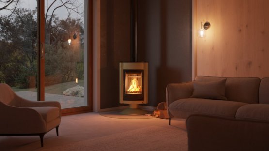 HS FLAMINGO Krbová kamna MASTERFLAMME ® Medie II, olivová