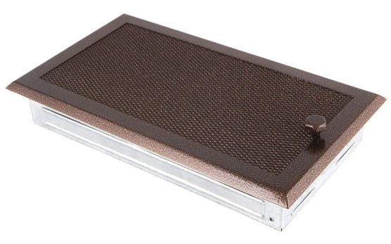 Krbová mřížka 16x32 cm, stará měď s žaluzií