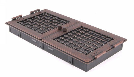 Krbová mřížka STYLOVÁ 21x43 cm, měděná patina