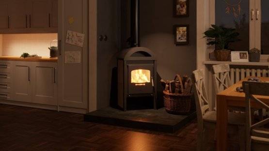 HS FLAMINGO Krbová kamna FLAMINGO ® MELAND dlažba Bělený dub