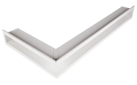 Krbová mřížka OTEVŘENÁ rohová levá 60x40x6 cm, bílá