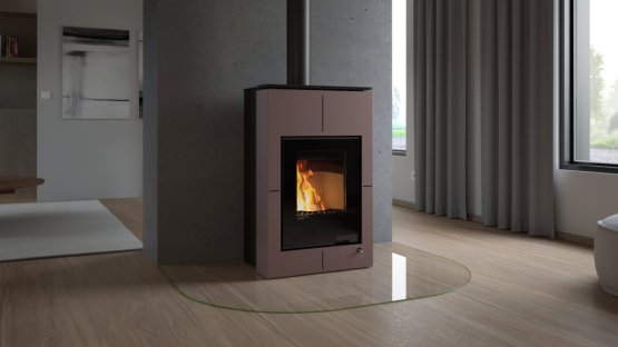 HS FLAMINGO Krbová kamna AQUAFLAM VARIO ® SAPORO 11kW hnědá - sametová (teplovzdušná verze)