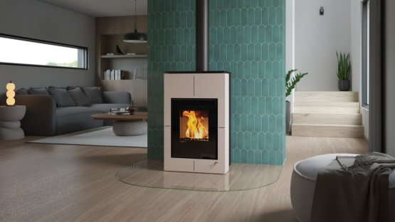 HS FLAMINGO Krbová kamna AQUAFLAM VARIO ® SAPORO 11/7kW krémová, elektronická regulace