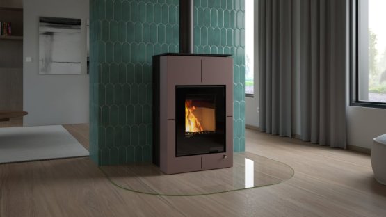 HS FLAMINGO Krbová kamna AQUAFLAM VARIO ® SAPORO 11kW hnědá - sametová (teplovzdušná verze)