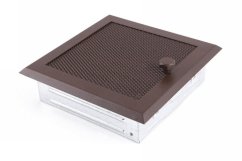 Krbová mřížka 16x16 cm, hnědý brokát s žaluzií