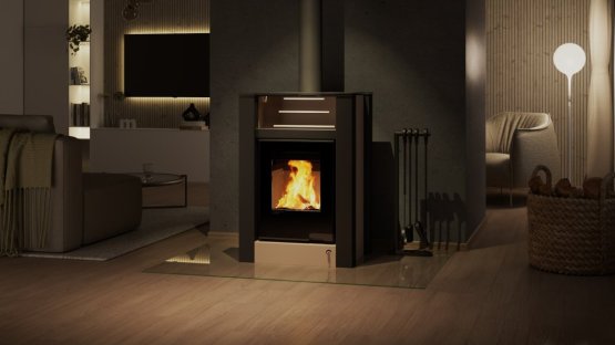 HS FLAMINGO Krbová kamna AQUAFLAM VARIO ® LEND 11/7kW krémová, elektronická regulace