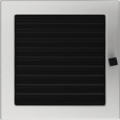 Krbová mřížka 22x22 BASIC broušený chrom s žaluzií