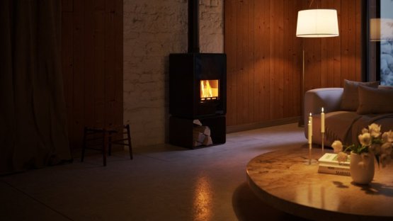 HS FLAMINGO Krbová kamna FLAMINGO DELUXE ® PENTAI, hnědá - sametová