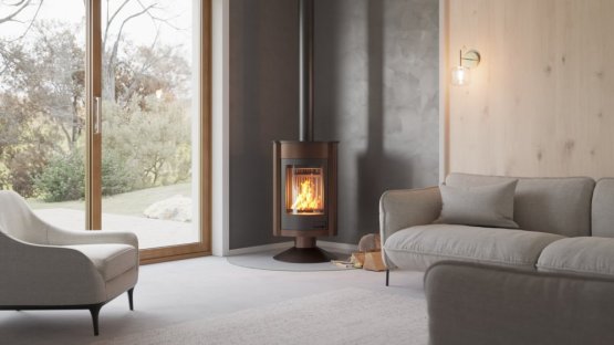 HS FLAMINGO Krbová kamna MASTERFLAMME ® Medie II, hnědá - sametová