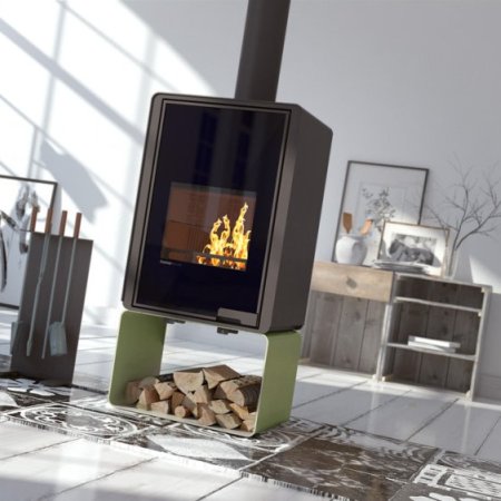 HS FLAMINGO Krbová kamna FLAMINGO DELUXE ® PENTAI, olivová
