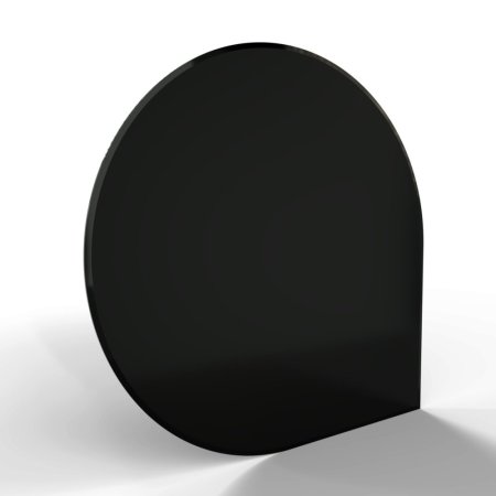 Sklo pod kamna - FLAMINGO Kapka 1100x1100 mm, černé, fazeta / 6 mm