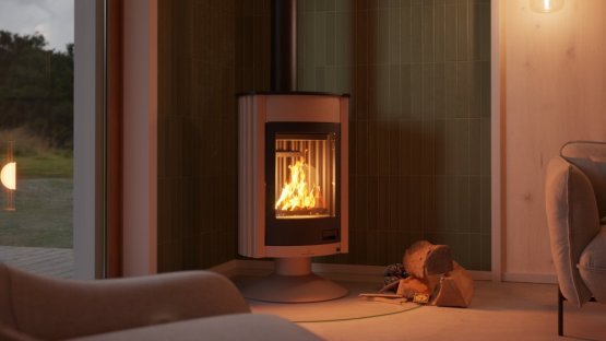 HS FLAMINGO Krbová kamna MASTERFLAMME ® Medie II, krémová