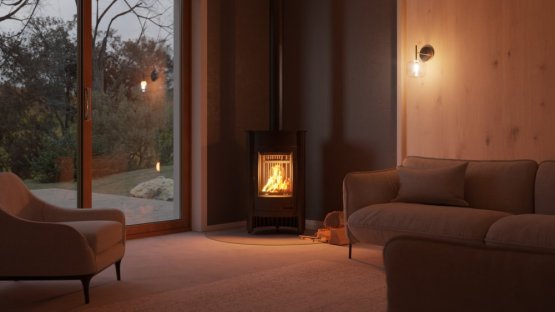 HS FLAMINGO Krbová kamna MASTERFLAMME ® Medie I, černá