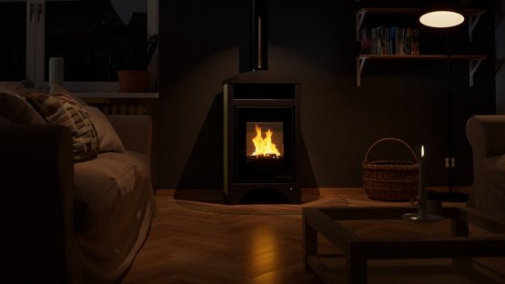 HS FLAMINGO Krbová kamna AQUAFLAM VARIO ® BARMA 11/7kW dlažba Javor, elektronická regulace