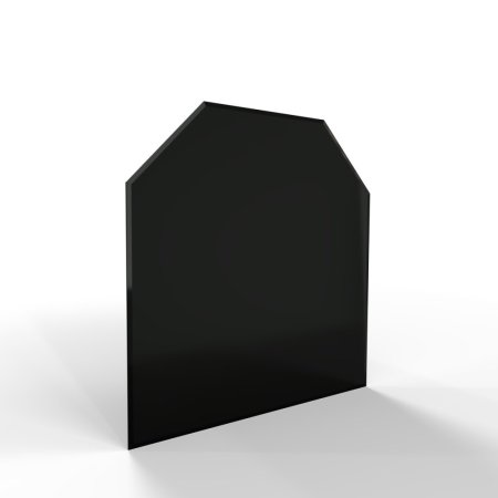 Sklo pod kamna - FLAMINGO Šestihran 1000x1000 mm, černé, fazeta / 6 mm